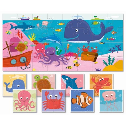 Baby puzzle - dwustronne puzzle dla najmłodszych - MORZE / Ludattica
