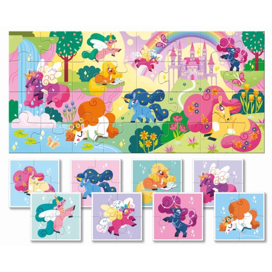 Baby puzzle - dwustronne puzzle dla najmłodszych - JEDNOROŻCE / Ludaticca