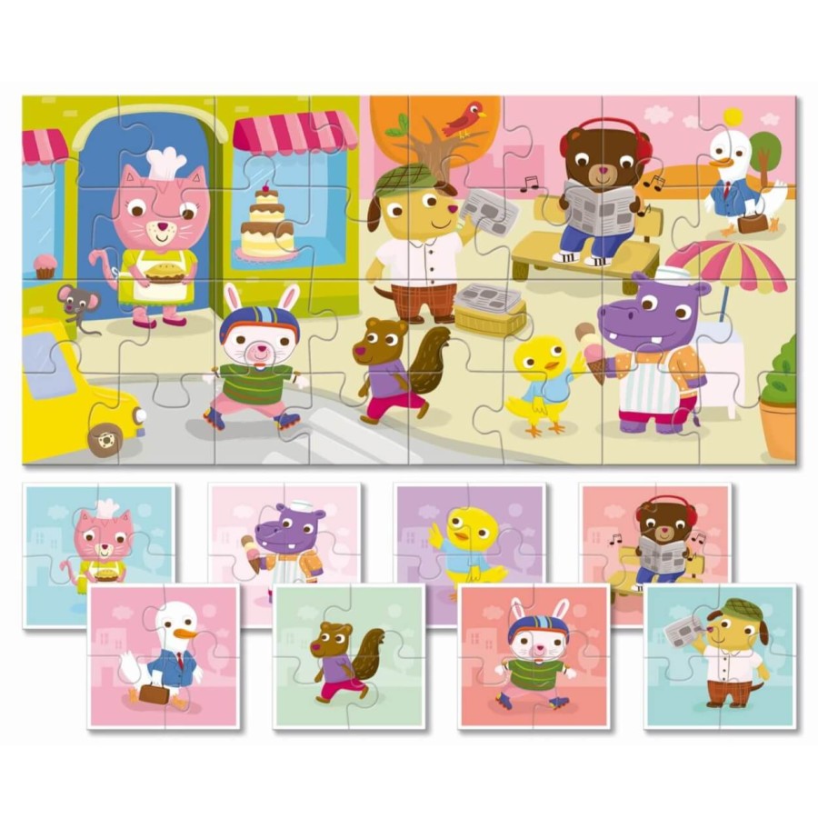 Baby puzzle - dwustronne puzzle dla najmłodszych - MAŁE ZWIERZĄTKA / Ludaticca