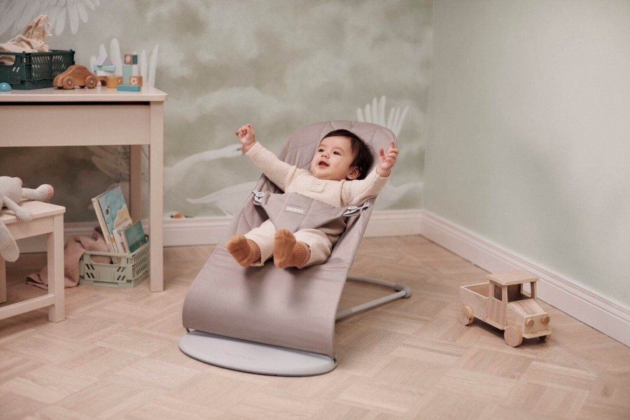 BABYBJORN - leżaczek BLISS WOVEN, Petal Quilt, Sand Grey