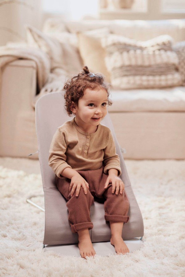 BABYBJORN - leżaczek BLISS WOVEN, Petal Quilt, Sand Grey