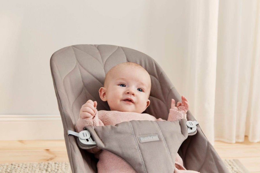 BABYBJORN - leżaczek BLISS WOVEN, Petal Quilt, Sand Grey