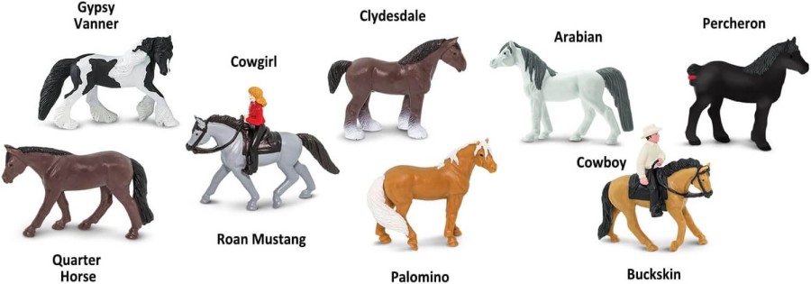 Zestaw Figurek w Tubie - Konie z Jeźdźcami / Safari Ltd.