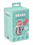 Butelka - kubek niekapek stalowa ze słomką 250 ml - old pink / Beaba
