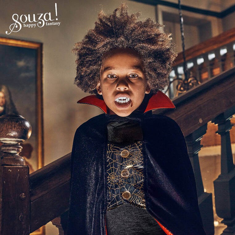 Kostium peleryna i wampirze zęby Dracula / Souza!