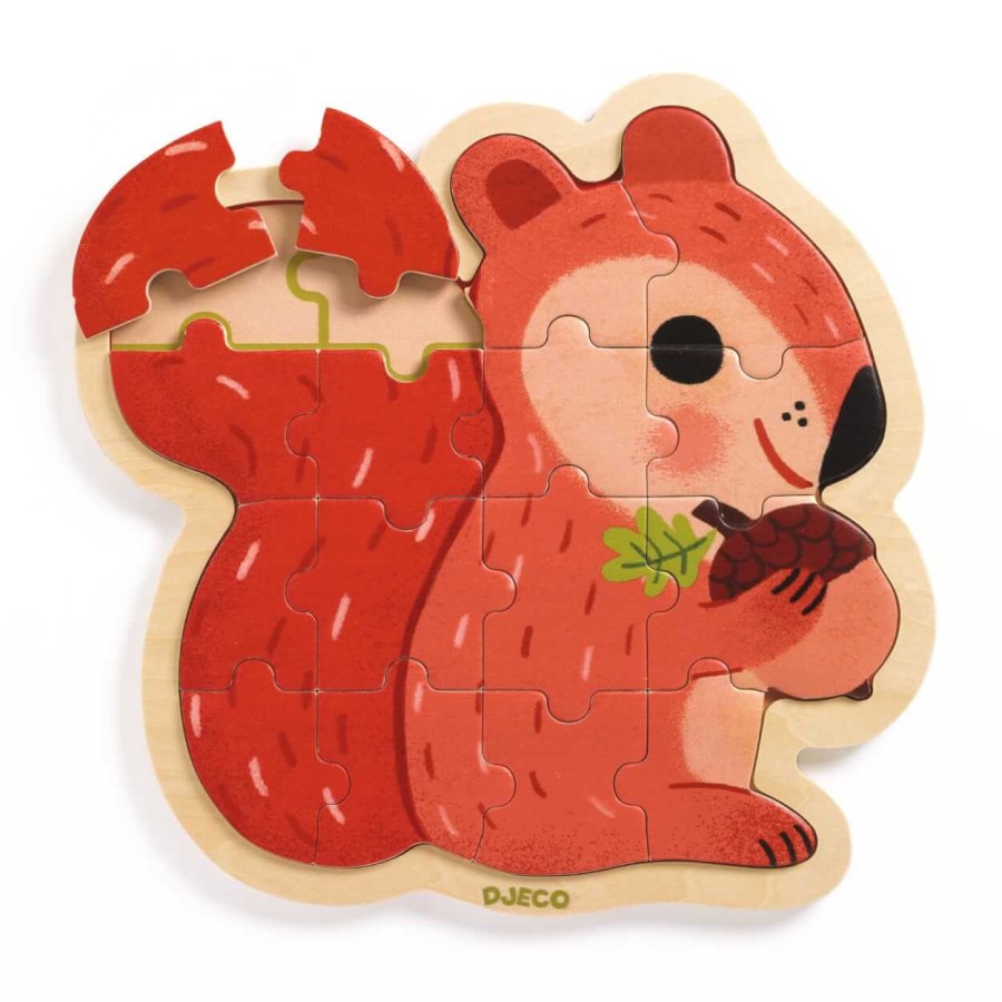 Drewniane puzzle w ramce WIEWIÓRKA / Djeco