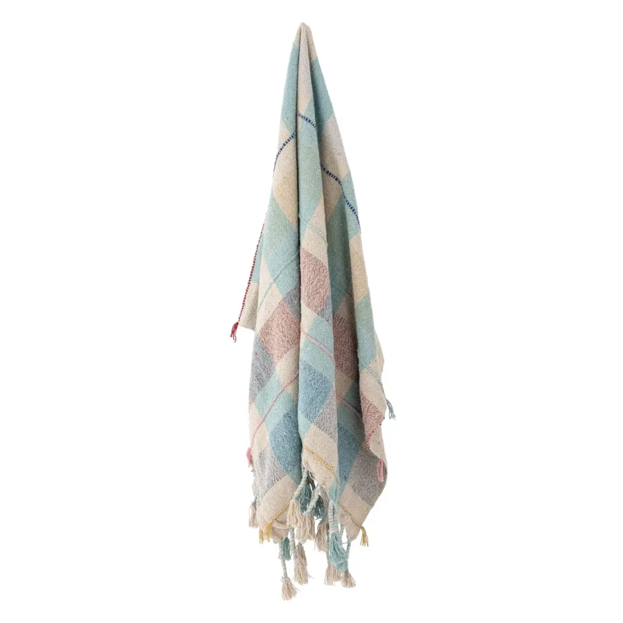 Bawełniana narzuta Mille - blue, 160x130 cm / Bloomingville Mini