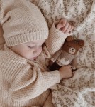 Dziergany miś z wełny alpaki - oat jacquard sweater / Main Sauvage