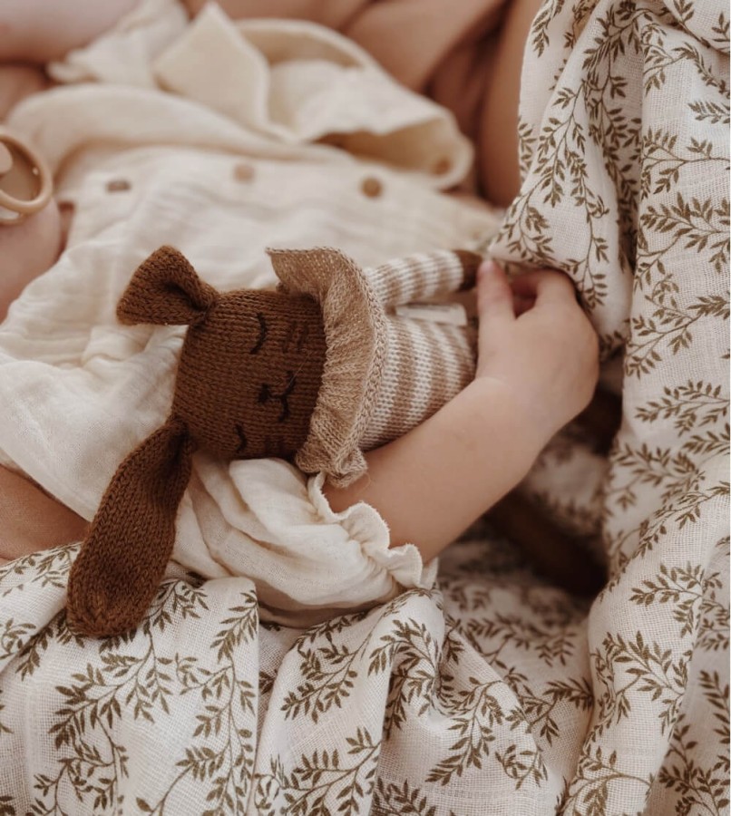 Dziergany królik z wełny alpaki - sand striped romper / Main Sauvage