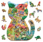 WOODY PUZZLE – drewniane puzzle konturowe – ZWIERZĘTA DOMOWE / Ludattica