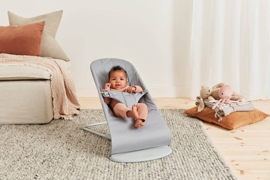 BABYBJORN - leżaczek BLISS WOVEN, Petal Quilt, Jasnoszary