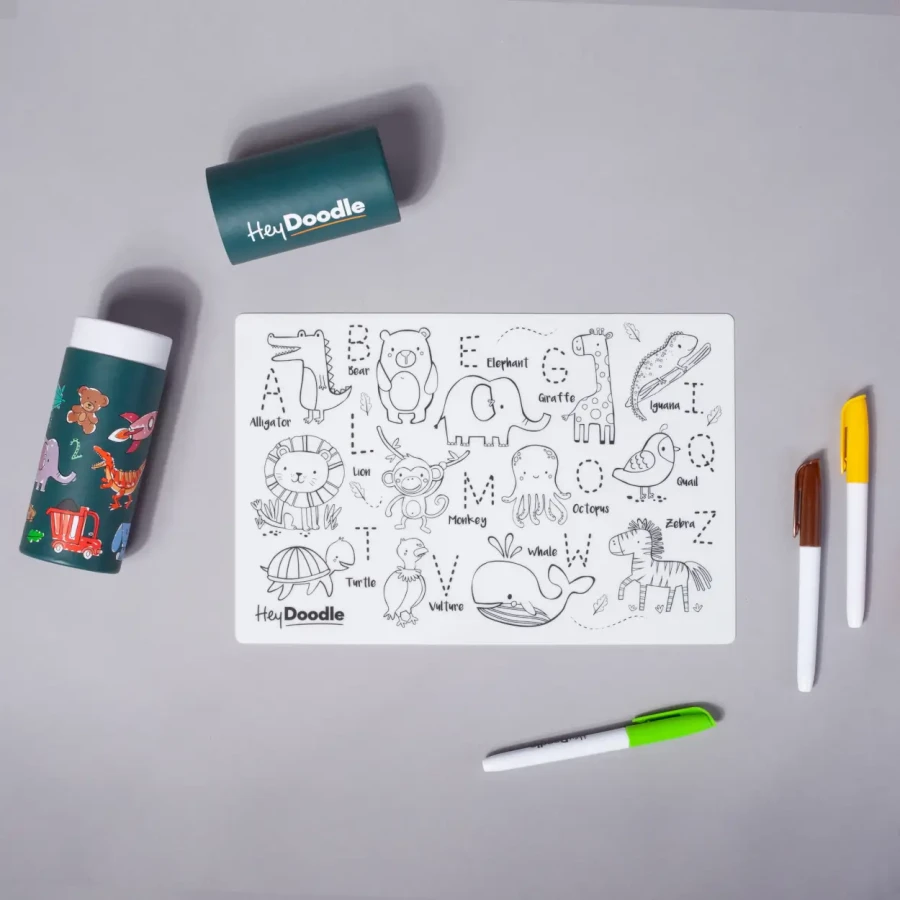 Mata Silikonowa do Kolorowania A4 - Zwierzęta / HeyDoodle