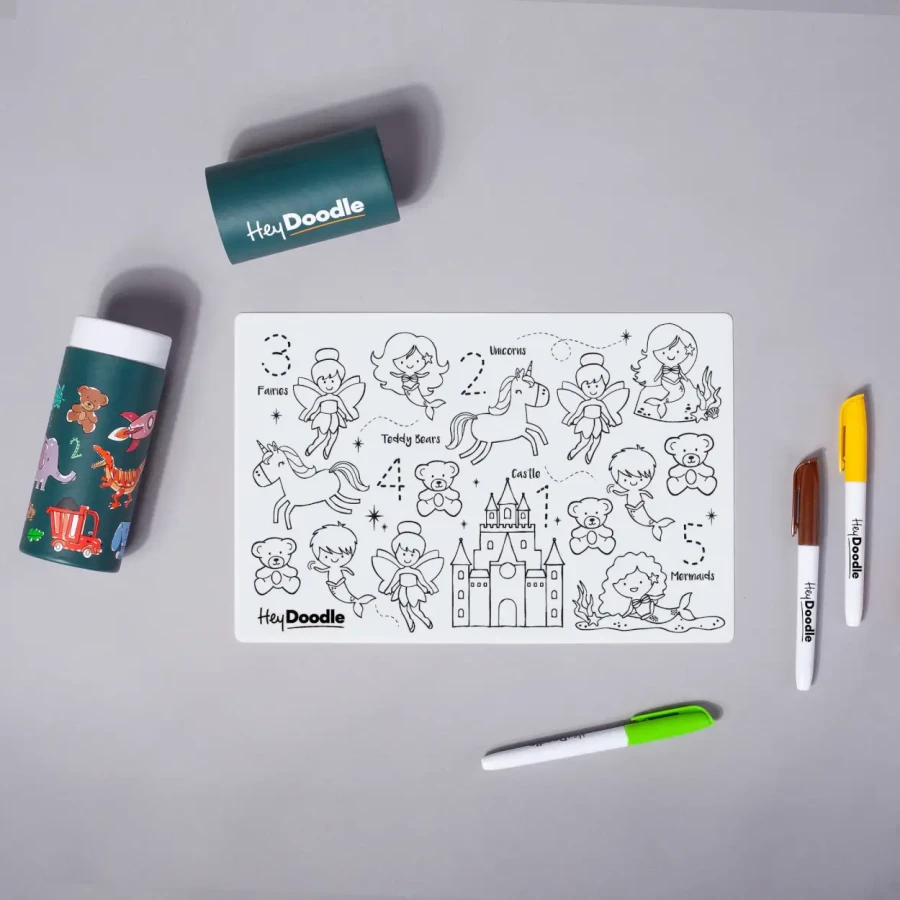 Mata Silikonowa do Kolorowania A4 - Bajkowe Królestwo / HeyDoodle