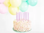 Świeczki urodzinowe gładkie, 14cm - jasny liliowy / PartyDeco