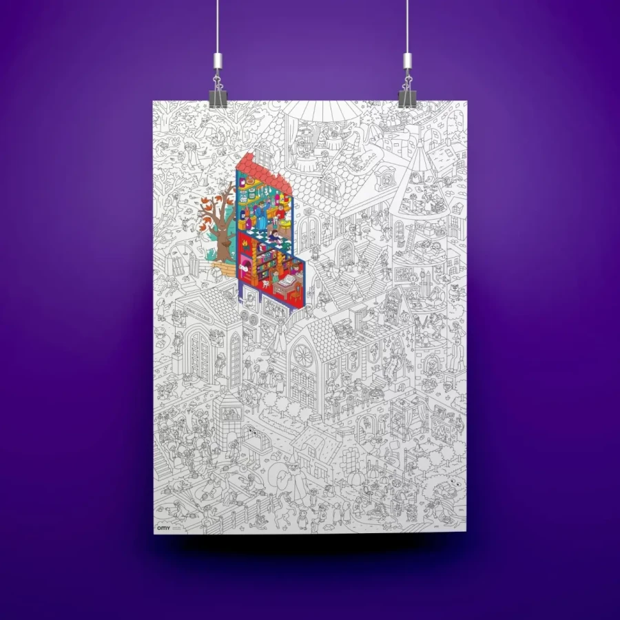 Kolorowanka 100x70cm MAGICZNA UCZELNIA / OMY