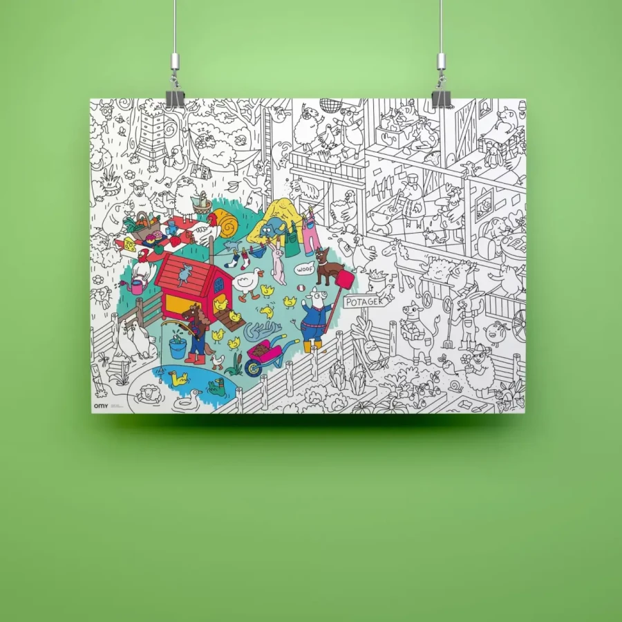 Kolorowanka 100x70cm FARMA / OMY