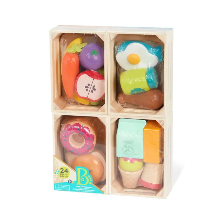 Little Foodie Groups – drewniane skrzyneczki z produktami spożywczymi / B.Toys