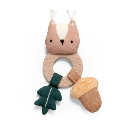 Mini grzechotka z gryzakiem - Zappy the squirrel / Sebra