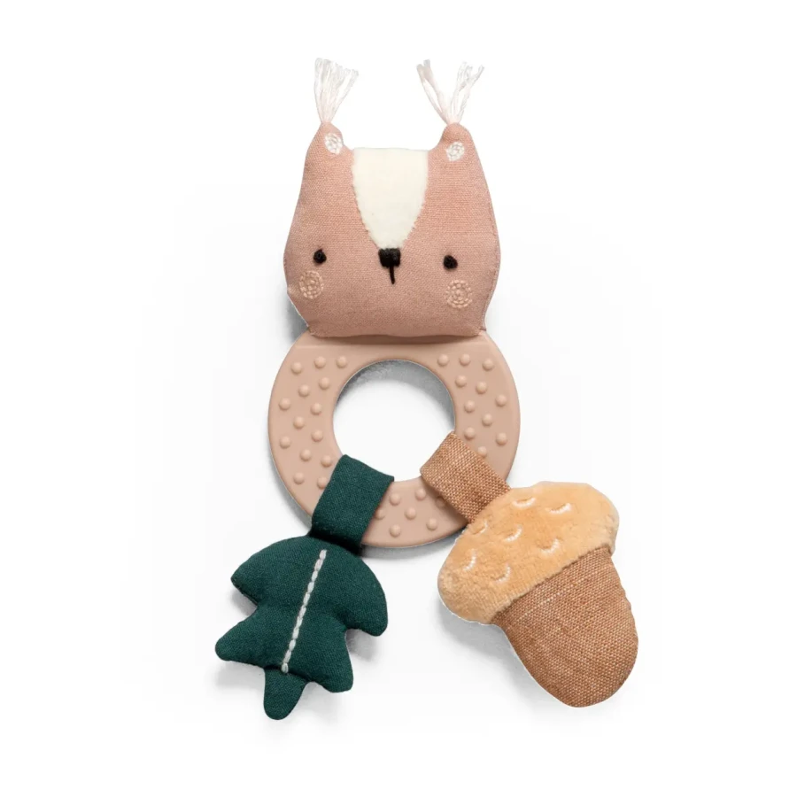 Mini grzechotka z gryzakiem - Zappy the squirrel / Sebra