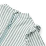 Kostium kąpielowy UV z długim rękawem Sille - sea blue, white stripe / Liewood