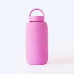 Szklana butelka do monitorowania dziennego nawodnienia Puffer Bottle - BUBBLEGUM / BINK