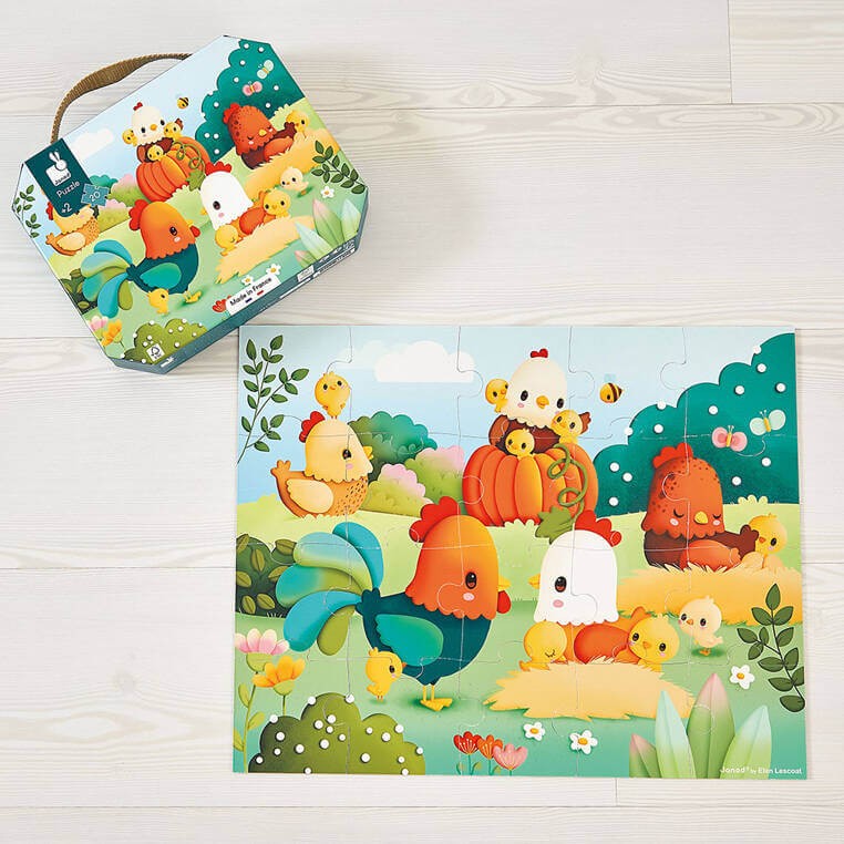 Puzzle w walizce Witajcie na farmie 20 elementów / Janod