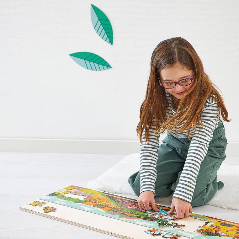 Puzzle panoramiczne w walizce Prehistoria 100 elementów / Janod