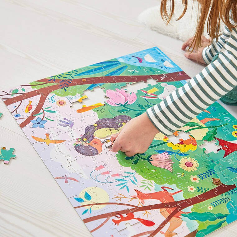 Puzzle w walizce Matka natura 200 elementów / Janod