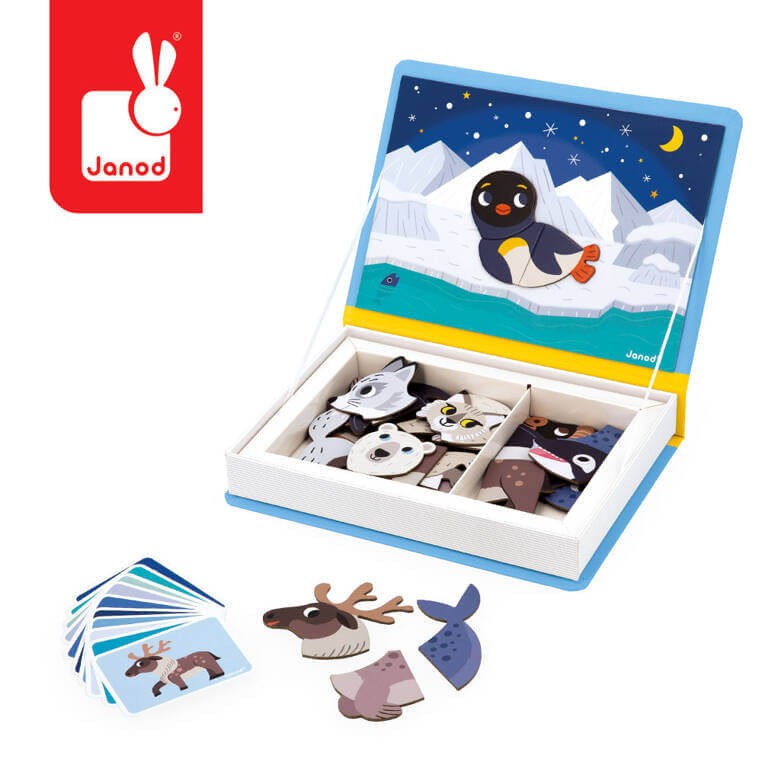 Magnetyczna układanka Zwierzęta polarne Magnetibook  / Janod