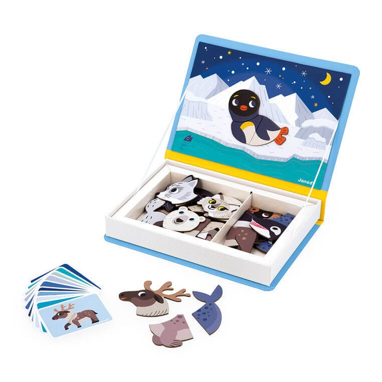 Magnetyczna układanka Zwierzęta polarne Magnetibook  / Janod
