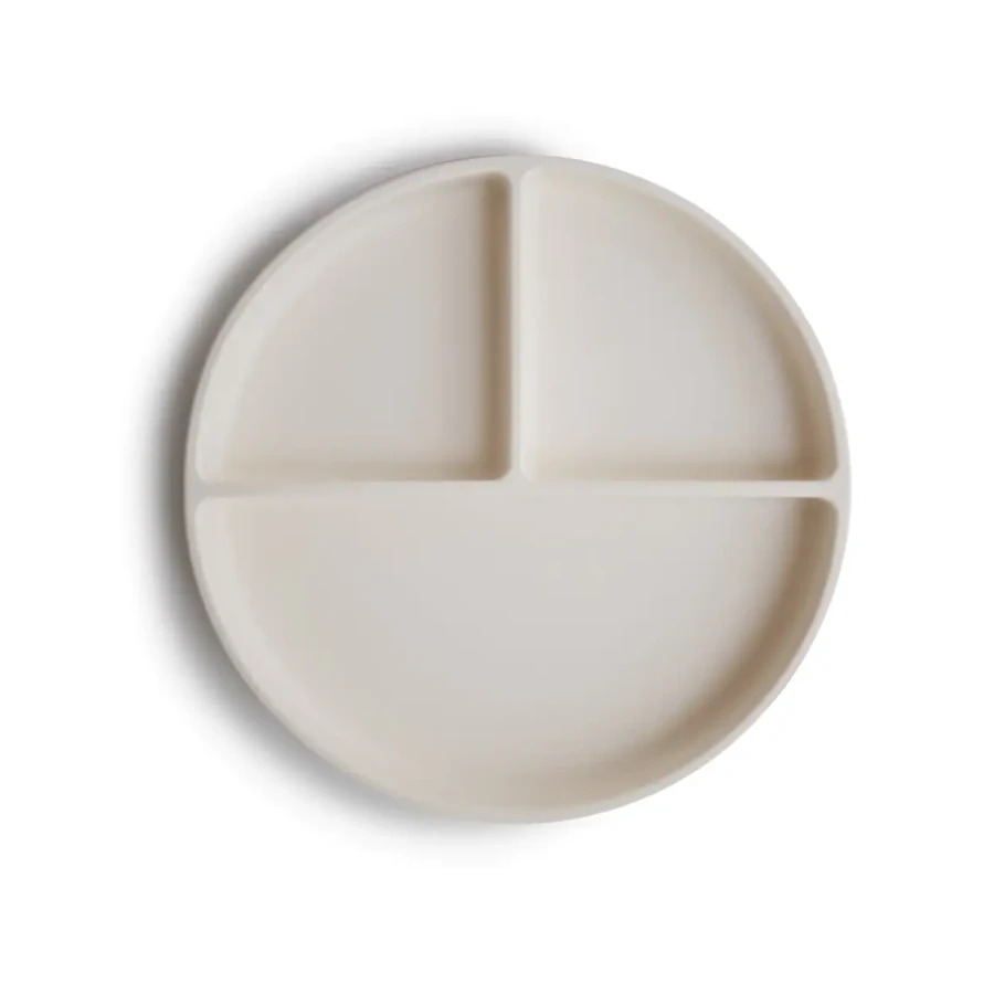 Talerzyk sylikonowy z przyssawką - Ivory / Mushie