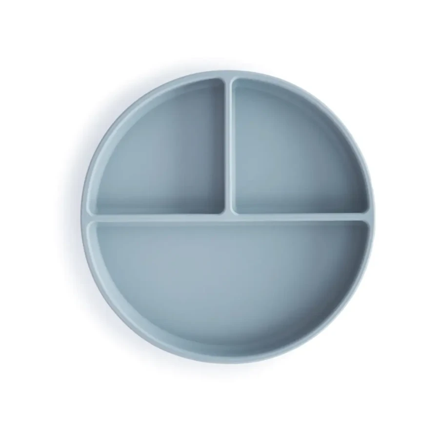 Talerzyk sylikonowy z przyssawką - Powder Blue / Mushie