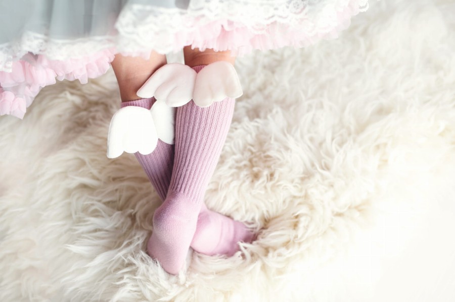 Podkolanówki Dziecięce - Różowy Aniołek Różne rozmiary / Mama's Feet
