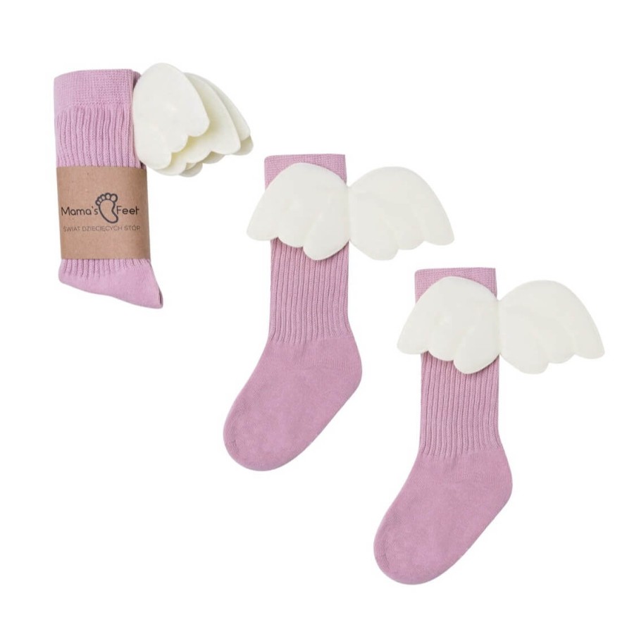 Podkolanówki Dziecięce - Różowy Aniołek Różne rozmiary / Mama's Feet