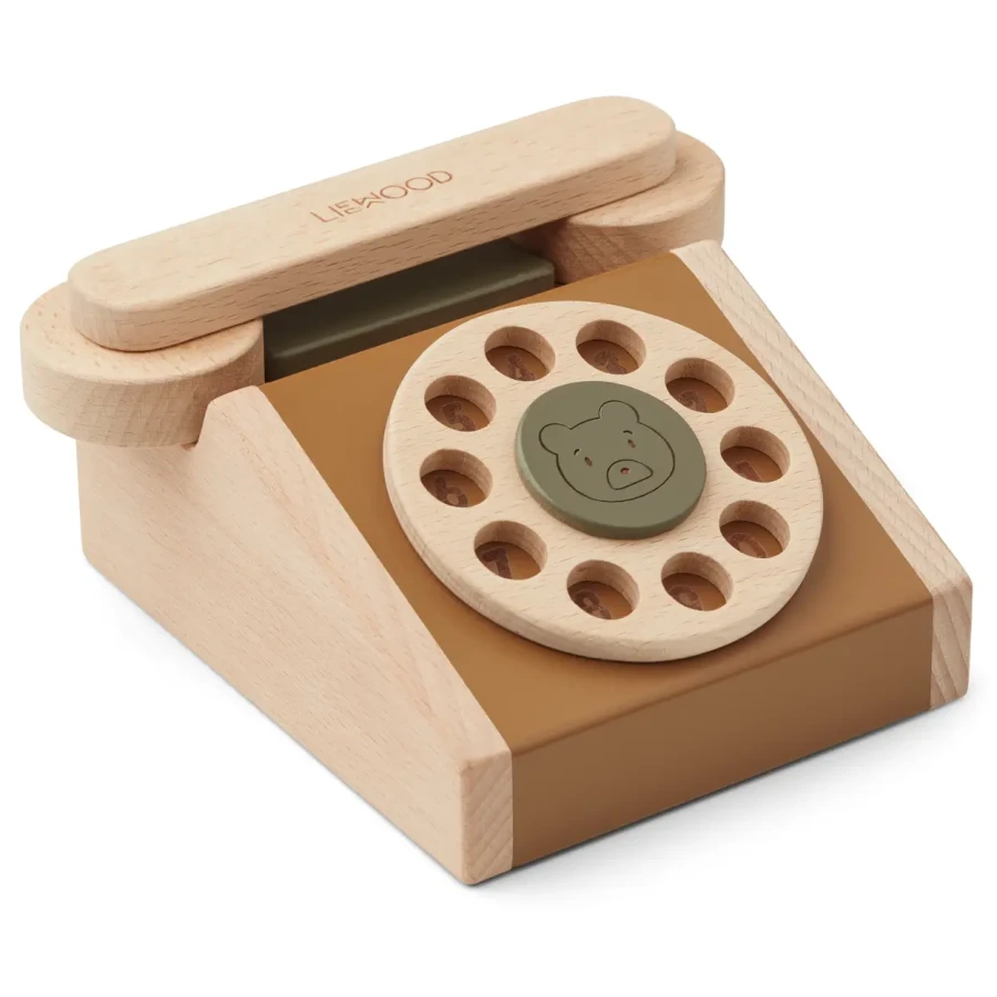 Drewniany telefon Selma - Golden caramel multi mix / Liewood