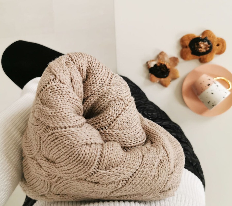 Kocyk z wełny merino - beż, kolekcja PREMIUM / Lullalove