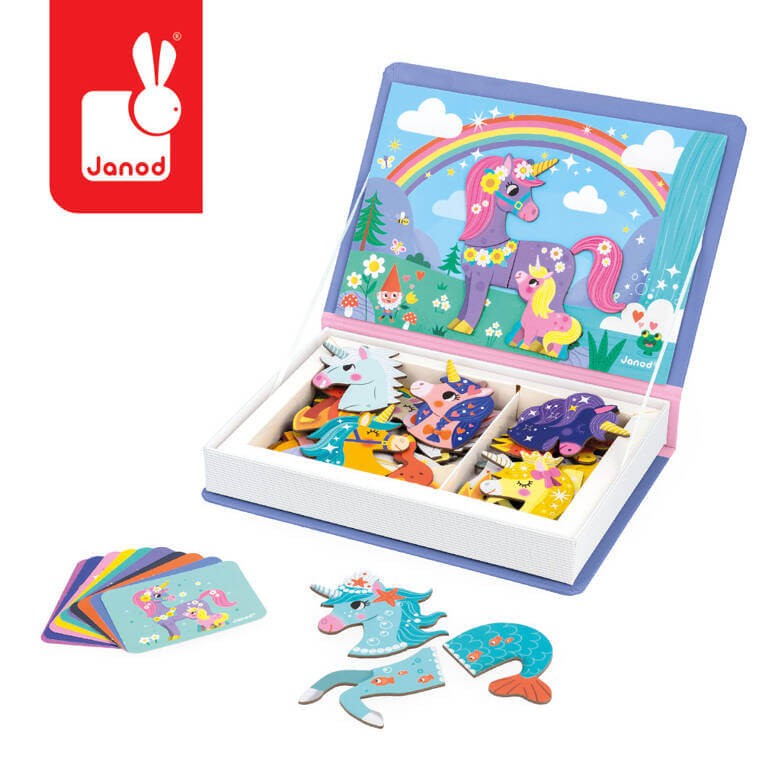 Magnetyczna układanka Jednorożec Magnetibook  / Janod