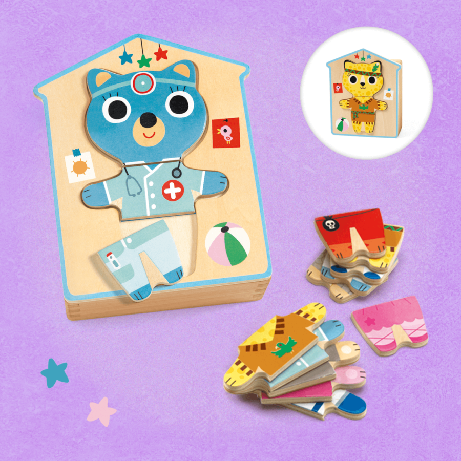 Drewniane puzzle PRZEBIERANKI / DJ01678
