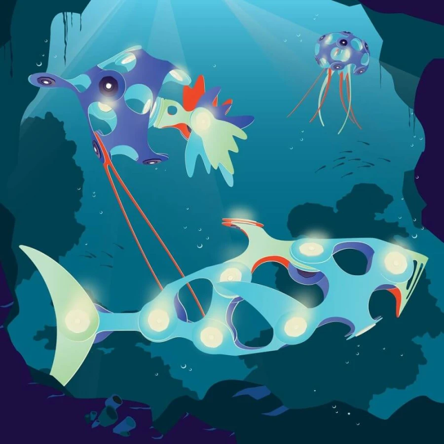 Układanka magnetyczna CLIXO Ocean Creatures