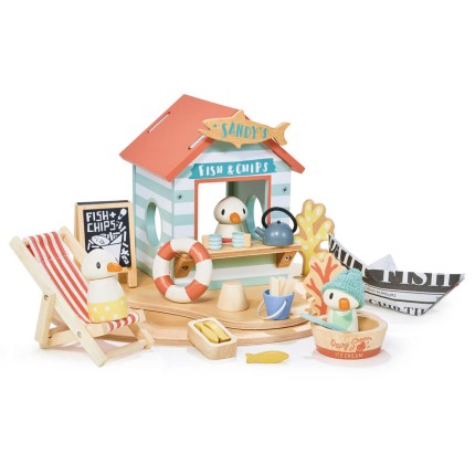 Drewniana restauracja na plaży / Tender Leaf Toys