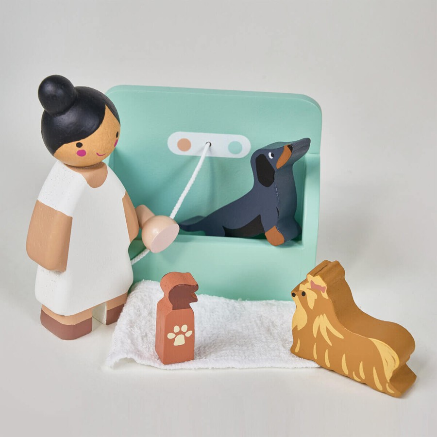 Drewniane figurki do zabawy - salon piękności dla psów / Tender Leaf Toys