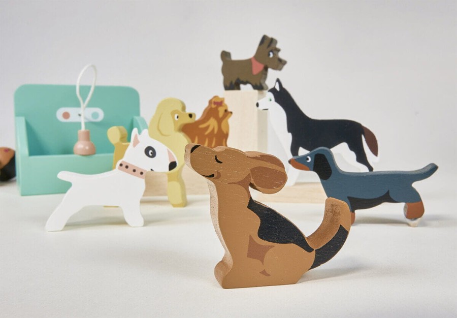 Drewniane figurki do zabawy - salon piękności dla psów / Tender Leaf Toys