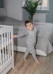 Dwustronny śpiworek z nóżkami - Vintage Animals Almond - Cream / Sleepee