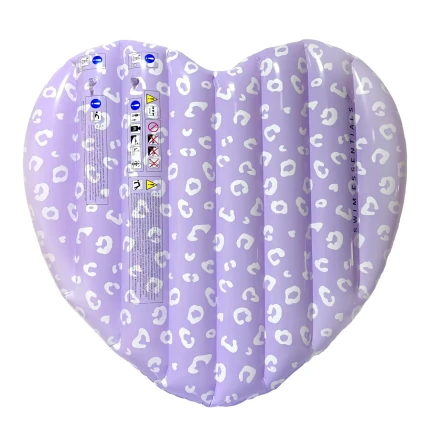 Luksusowy materac do pływania serce Lila Leopard / The Swim Essentials