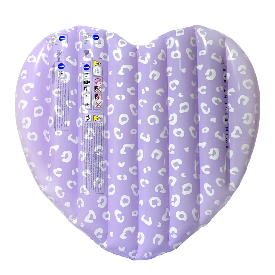 Luksusowy materac do pływania serce Lila Leopard / The Swim Essentials