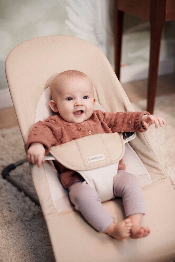 BABYBJORN - leżaczek BALANCE SOFT WOVEN JERSEY, khaki - beige