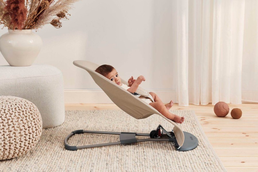 BABYBJORN - leżaczek BALANCE SOFT WOVEN JERSEY, khaki - beige