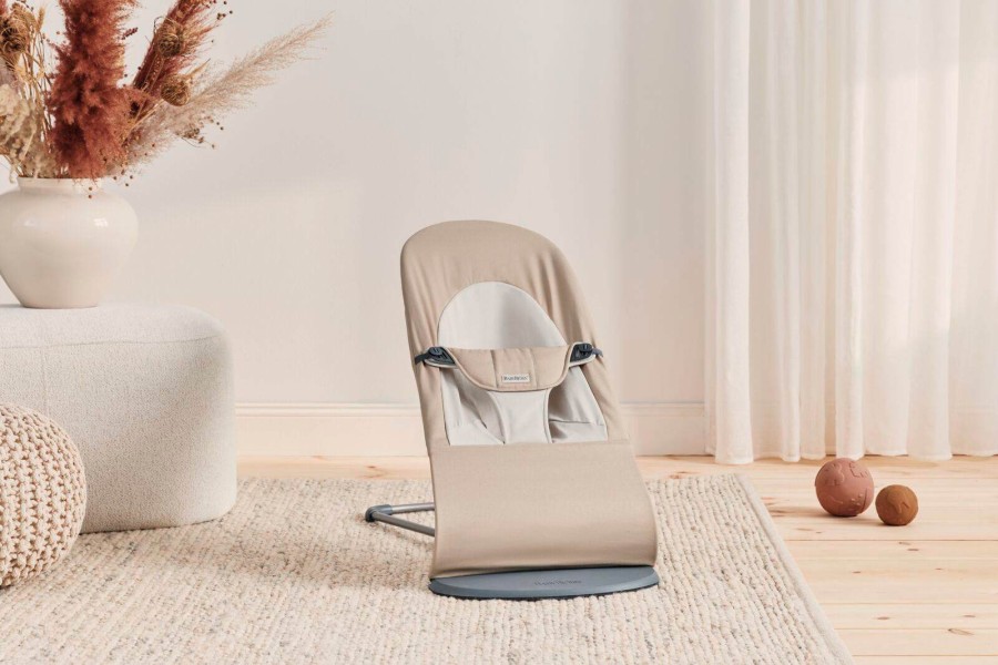 BABYBJORN - leżaczek BALANCE SOFT WOVEN JERSEY, khaki - beige