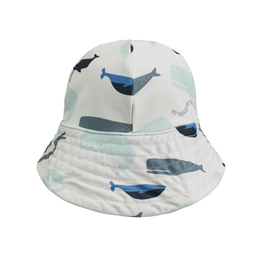Letni kapelusz UV Josefine: Whales, Cloud blue / Liewood