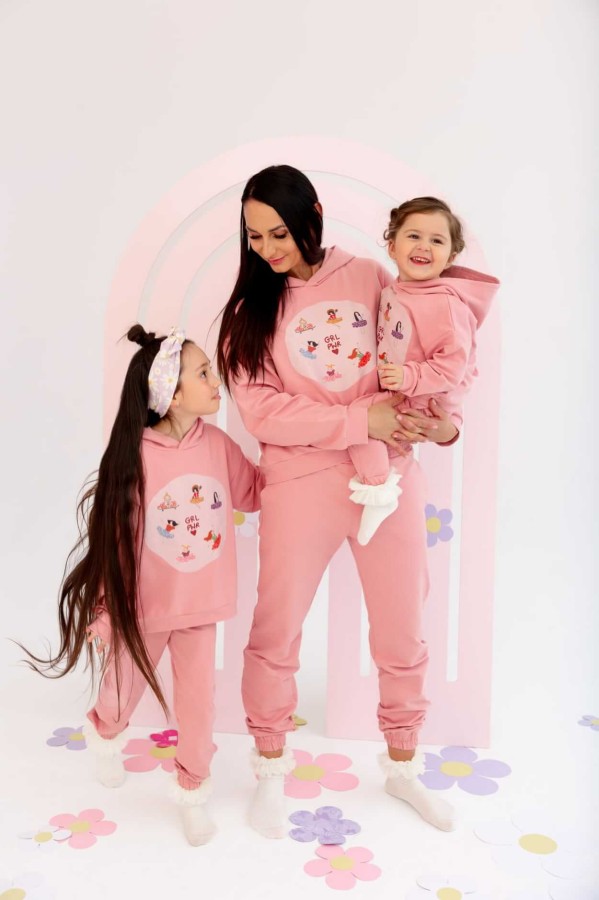Bluza GRL POWER - jasny brudny róż / Manufaktura Falbanek